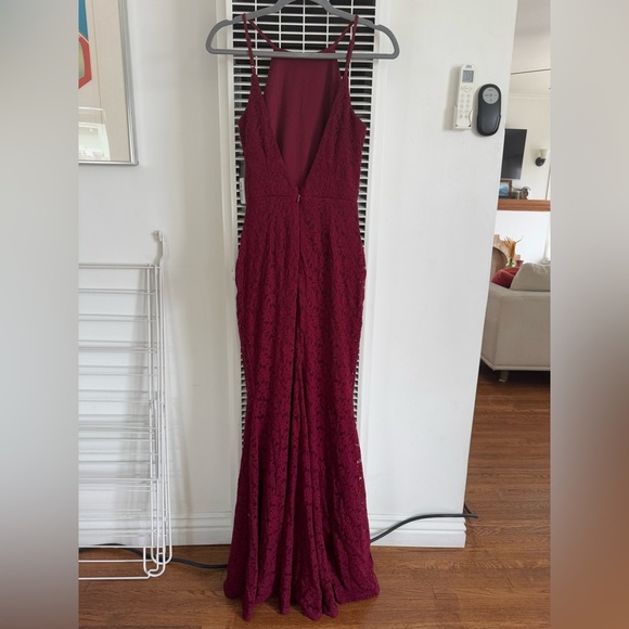 Lulu’s Ephemeral Allure Burgundy Lace Maxi Dress - Picture 4 of 7